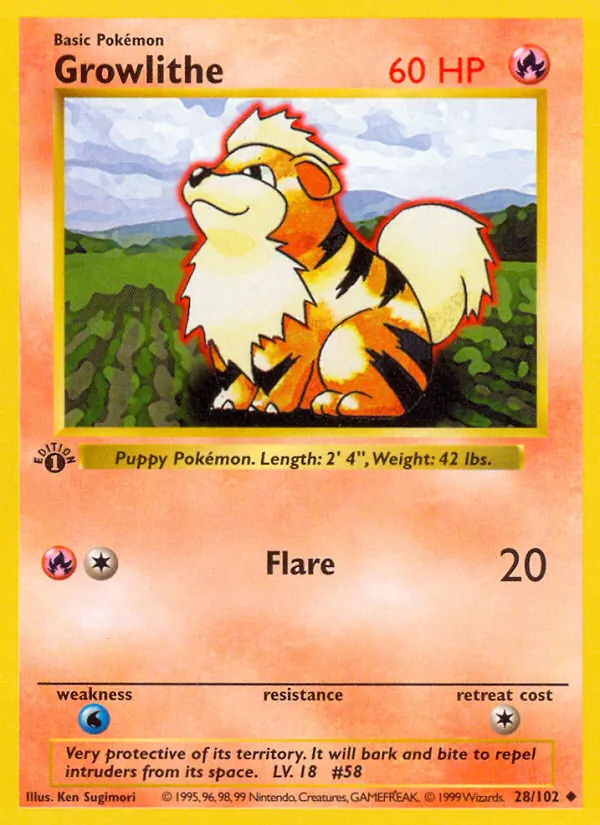Growlithe, normal (base1-28)