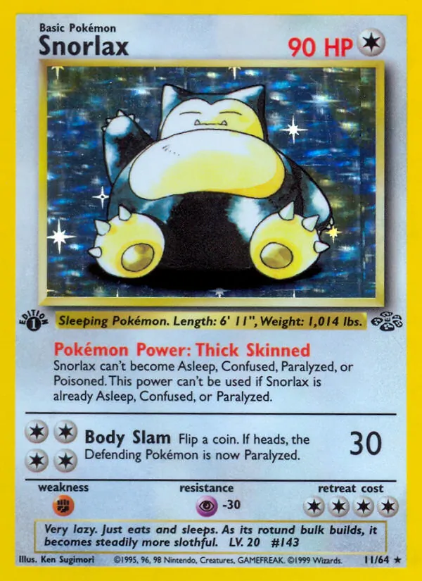 Snorlax, first edition holofoil (base2-11_1eh)