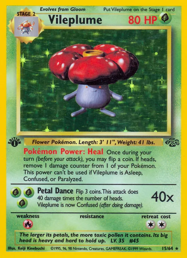 Vileplume, first edition holofoil (base2-15_1eh)