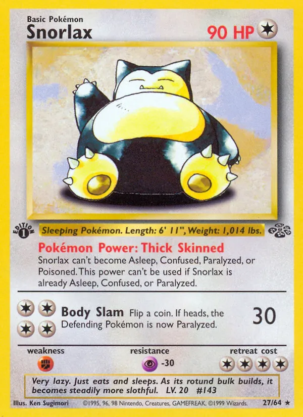 Snorlax, first edition (base2-27_1e)