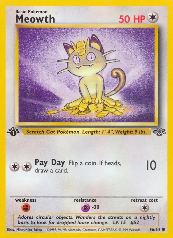 Meowth, first edition (base2-56_1e)