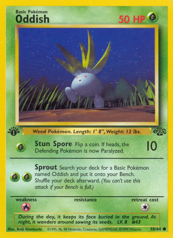 Oddish, first edition (base2-58_1e)