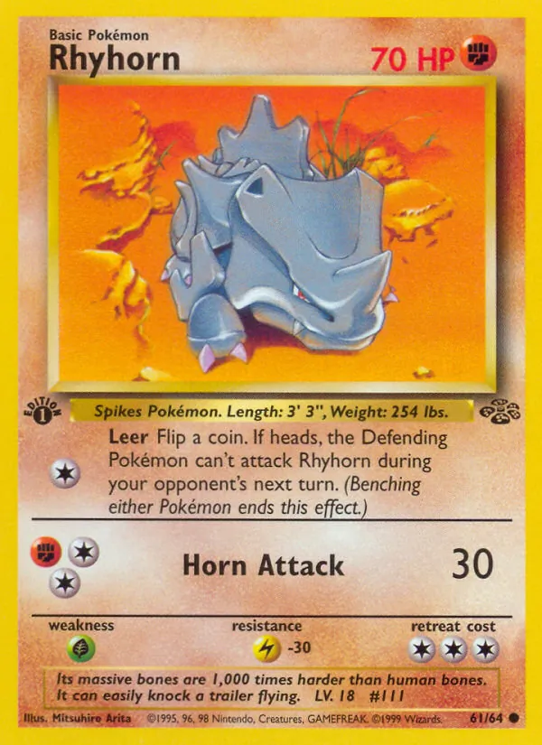 Rhyhorn, first edition (base2-61_1e)