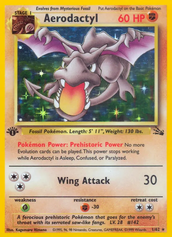 Aerodactyl, first edition holofoil (base3-1_1eh)