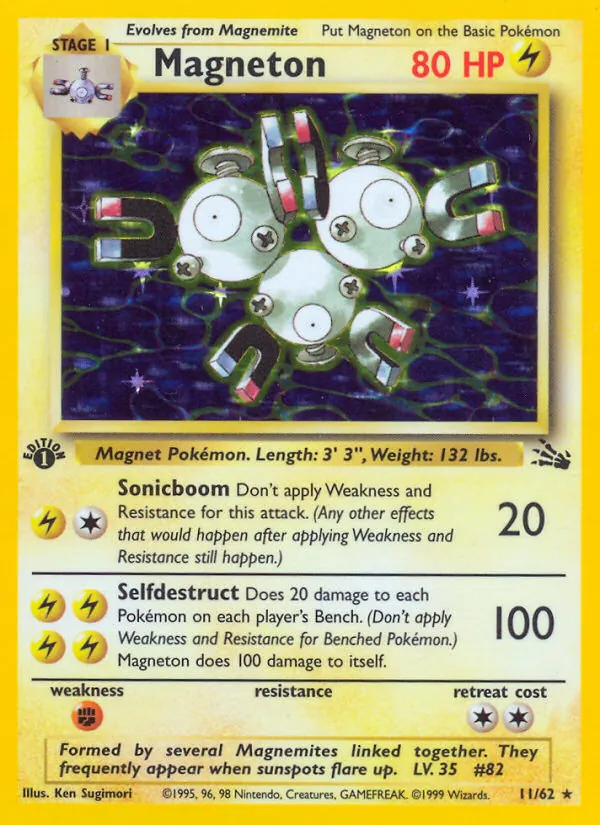 Magneton, first edition holofoil (base3-11_1eh)