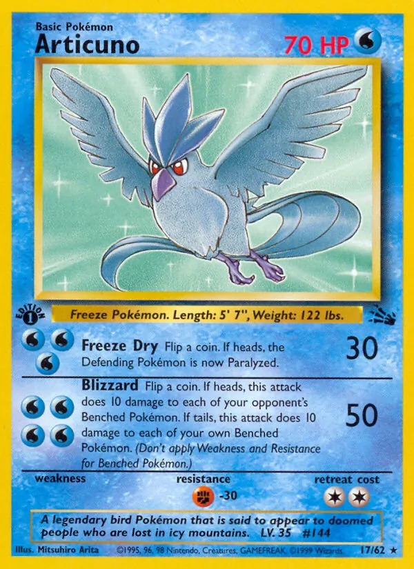 Articuno, first edition (base3-17_1e)