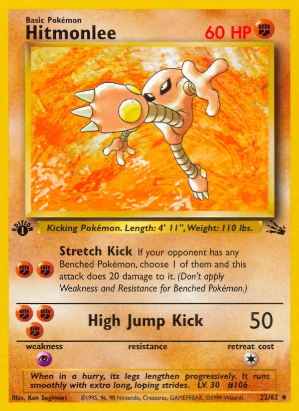 Hitmonlee, first edition (base3-22_1e)
