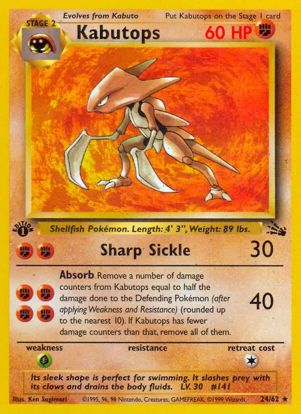 Kabutops, first edition (base3-24_1e)