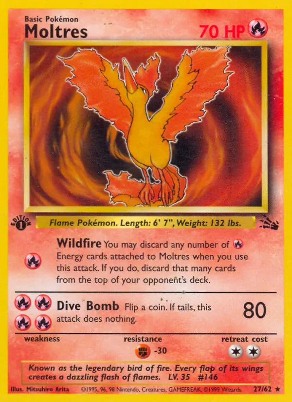 Moltres, first edition (base3-27_1e)
