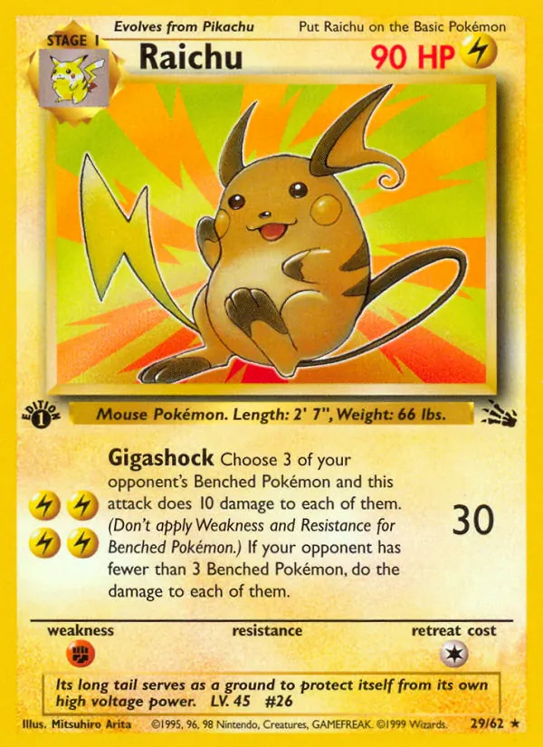 Raichu, first edition (base3-29_1e)