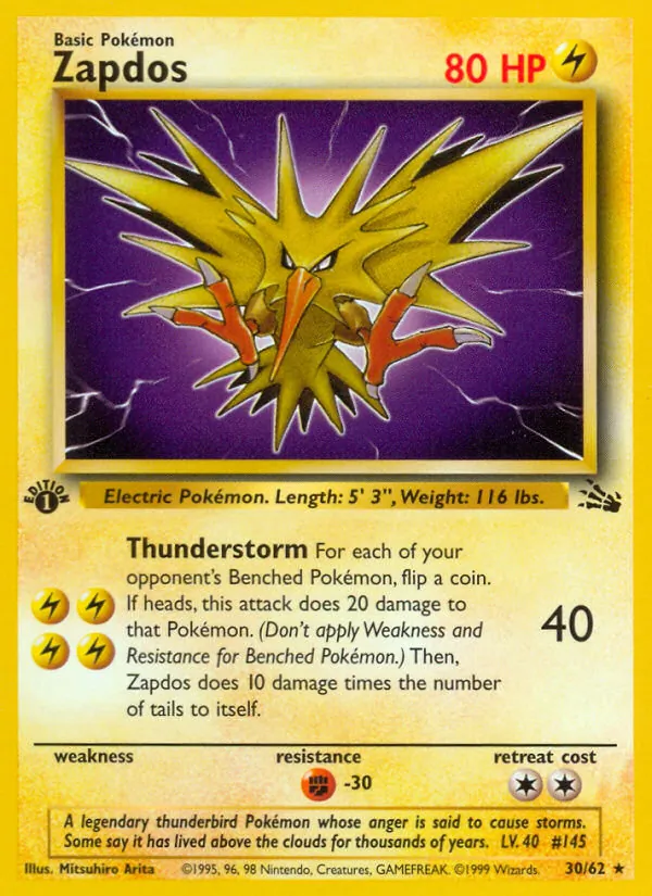 Zapdos, first edition (base3-30_1e)