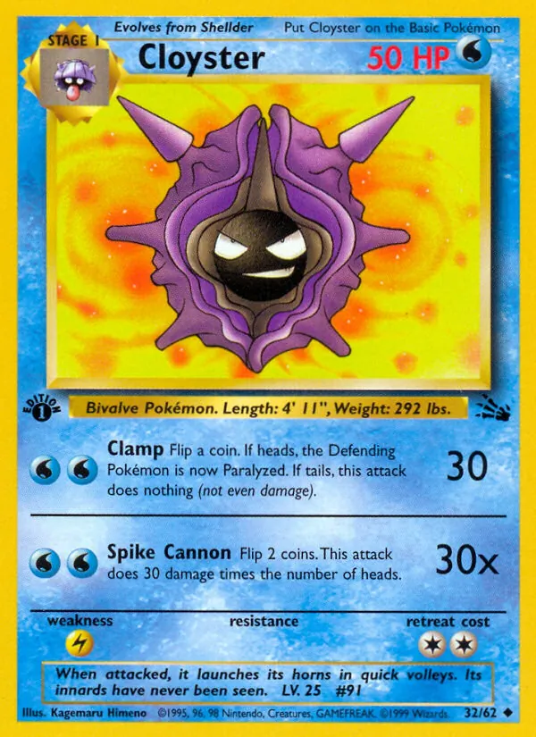 Cloyster, first edition (base3-32_1e)