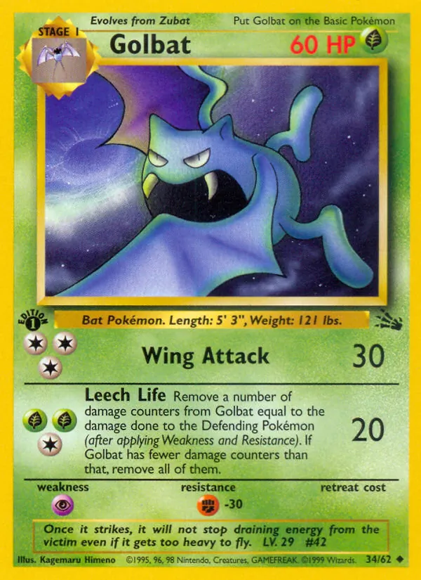 Golbat, first edition (base3-34_1e)