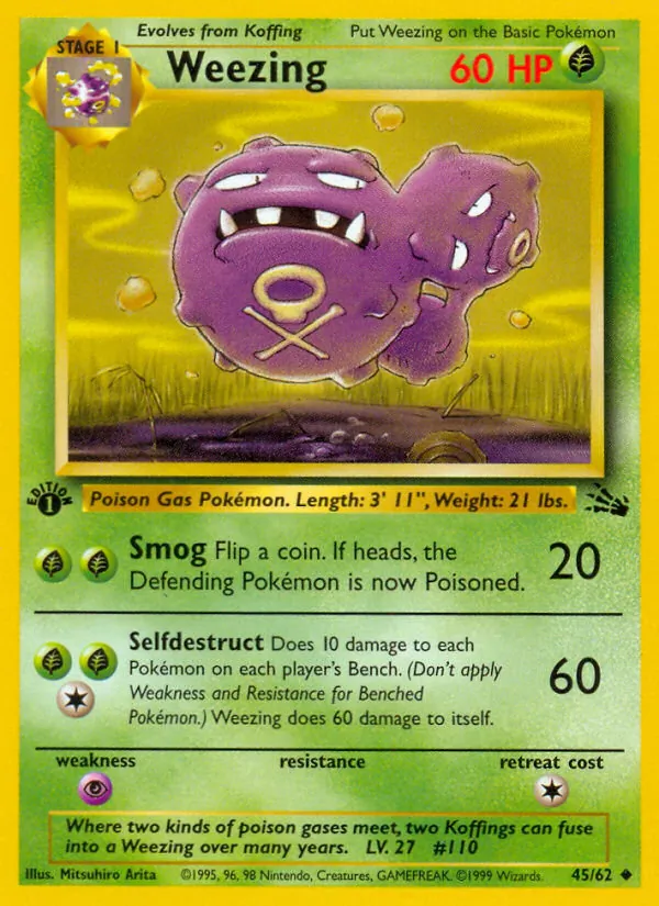 Weezing, first edition (base3-45_1e)