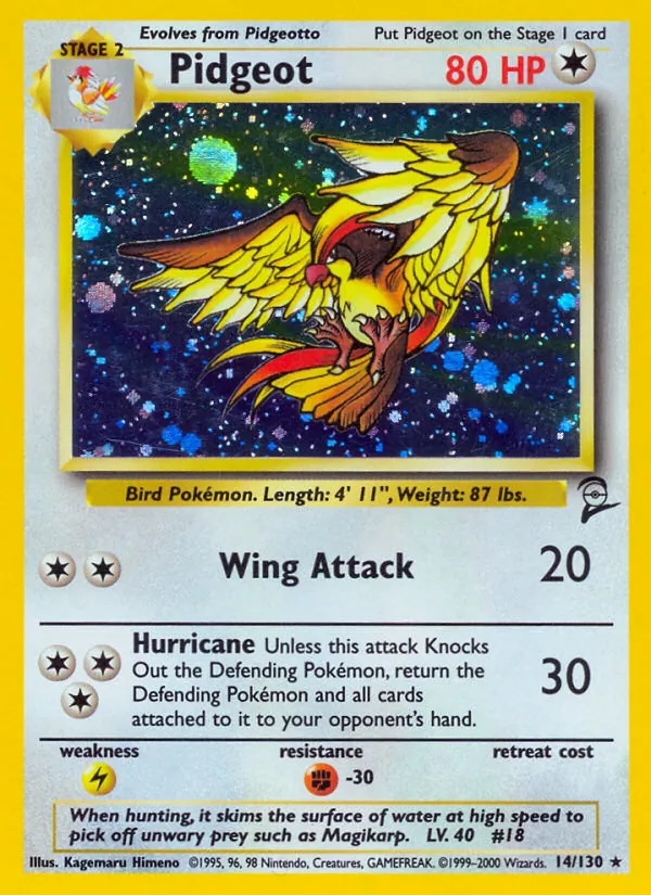 Pidgeot, holofoil (base4-14_h)