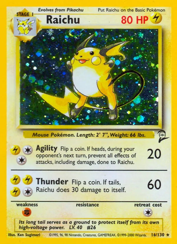 Raichu, holofoil (base4-16_h)
