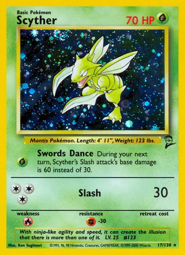 Scyther, holofoil (base4-17_h)