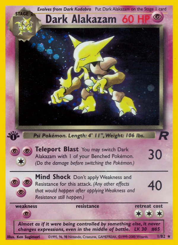 Dark Alakazam, first edition holofoil (base5-1_1eh)