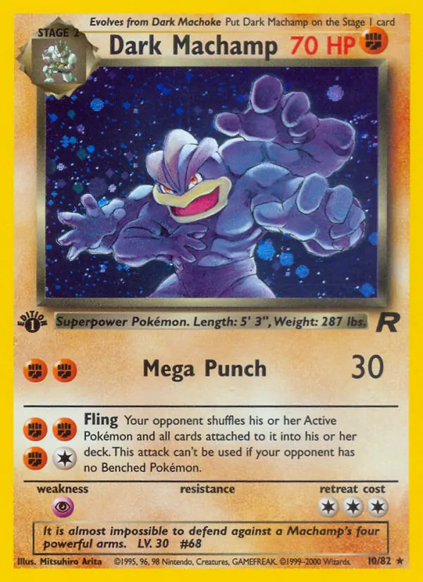 Dark Machamp, first edition holofoil (base5-10_1eh)
