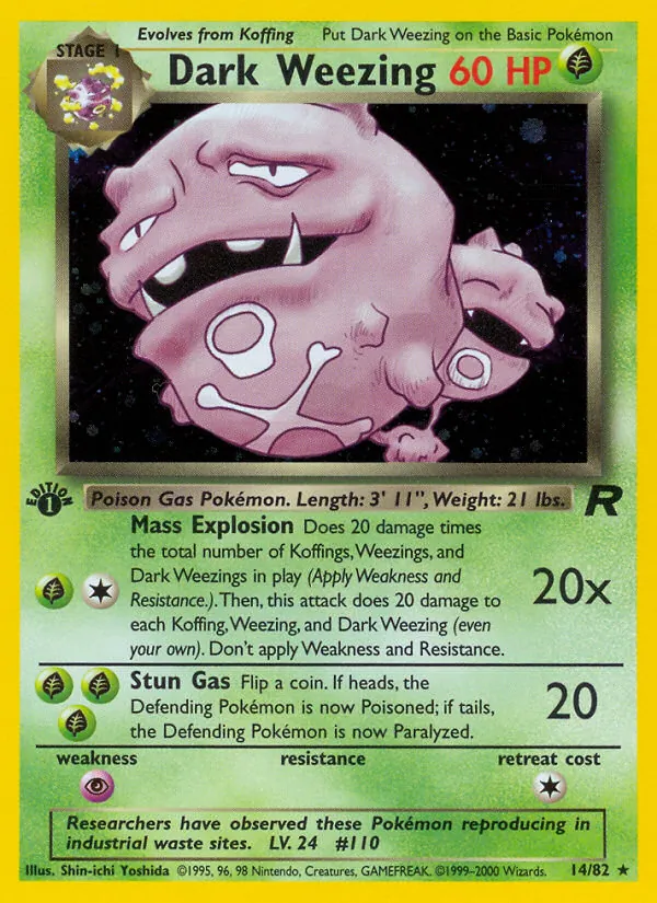 Dark Weezing, first edition holofoil (base5-14_1eh)