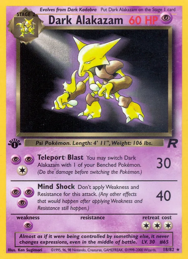 Dark Alakazam, first edition (base5-18_1e)