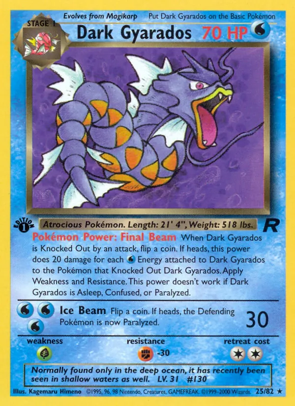 Dark Gyarados, first edition (base5-25_1e)