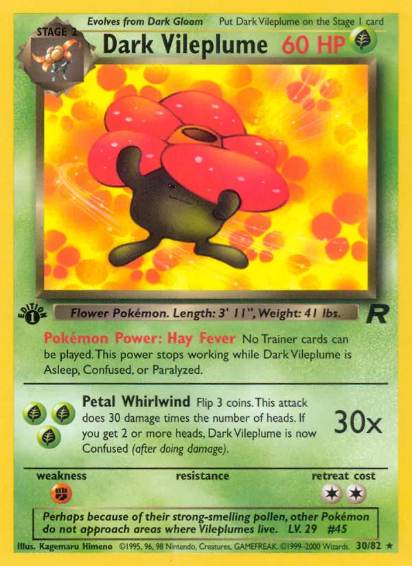 Dark Vileplume, first edition (base5-30_1e)