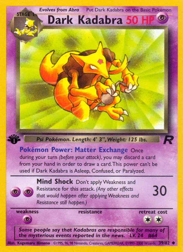 Dark Kadabra, first edition (base5-39_1e)