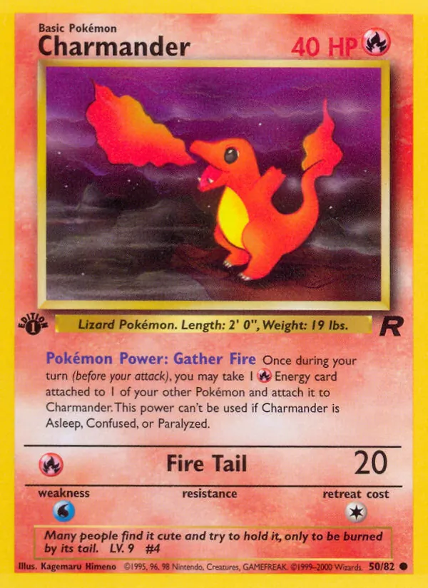 Charmander, first edition (base5-50_1e)