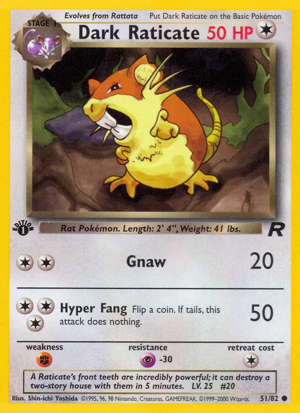 Dark Raticate, first edition (base5-51_1e)