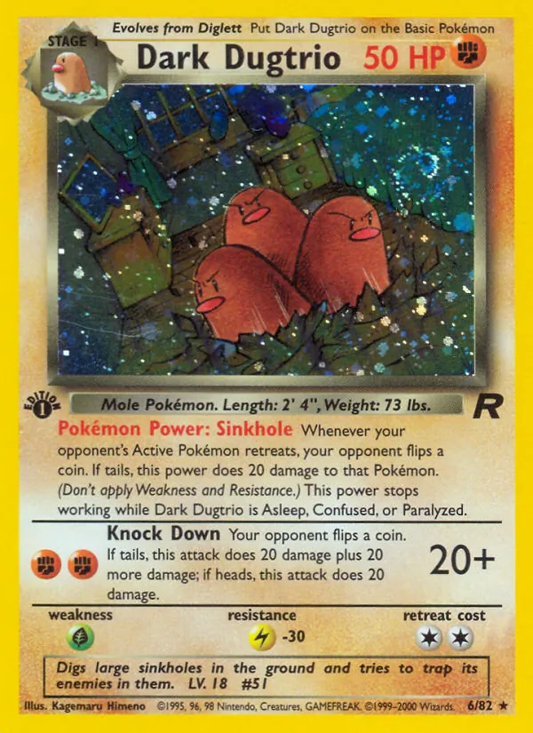 Dark Dugtrio, first edition holofoil (base5-6_1eh)
