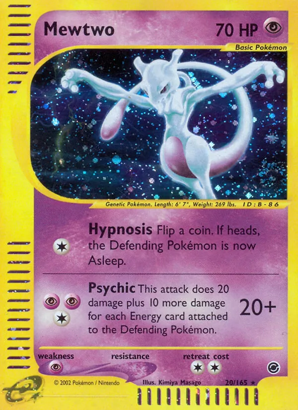 Mewtwo, holofoil (ecard1-20_h)