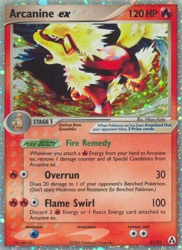 Arcanine ex, holofoil (ex12-83_h)