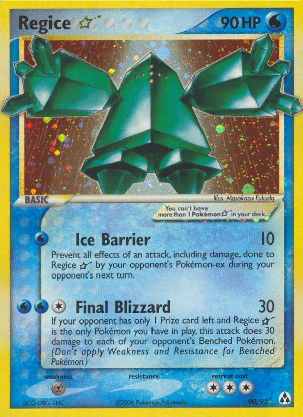 Regice ☆, holofoil (ex12-90_h)