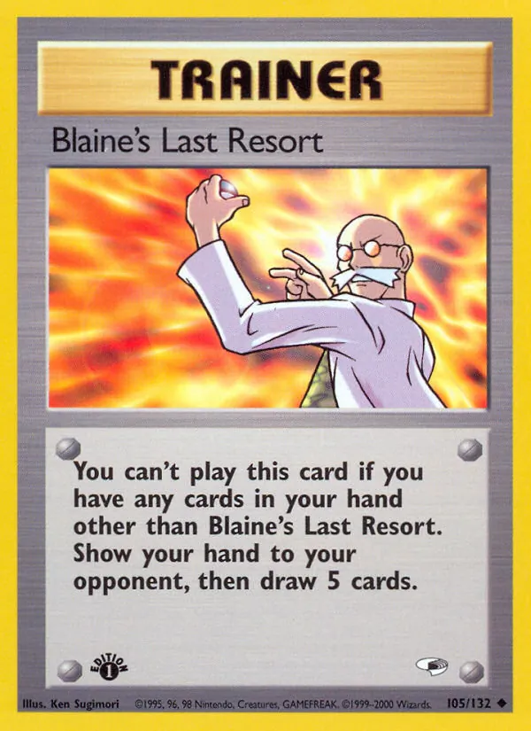 Blaine's Last Resort, first edition (gym1-105_1e)
