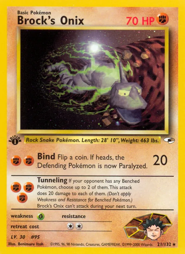 Brock's Onix, first edition (gym1-21_1e)