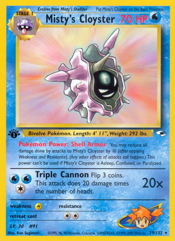 Misty's Cloyster, first edition (gym1-29_1e)