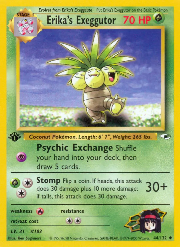 Erika's Exeggutor, first edition (gym1-44_1e)