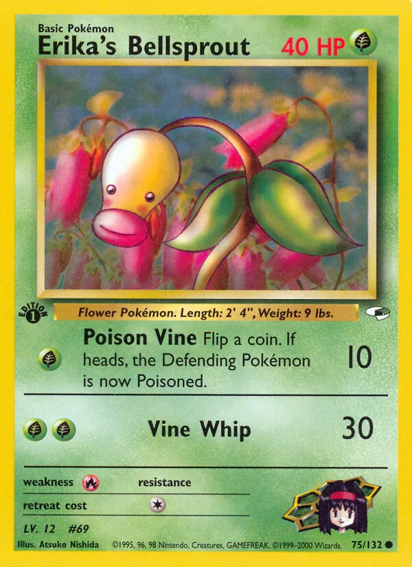 Erika's Bellsprout, first edition (gym1-75_1e)