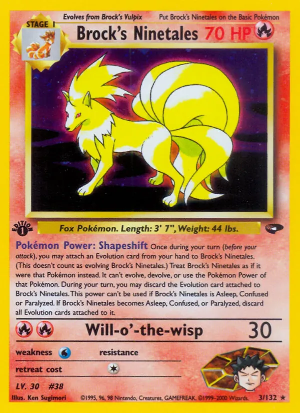 Brock's Ninetales, first edition holofoil (gym2-3_1eh)