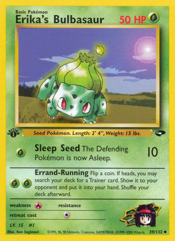 Erika's Bulbasaur, first edition (gym2-39_1e)