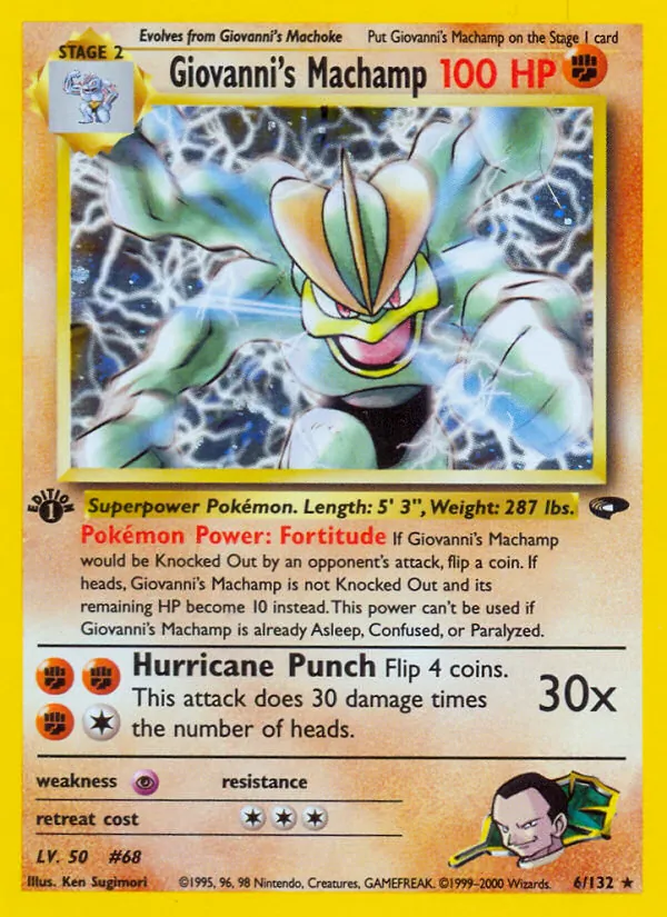 Giovanni's Machamp, first edition holofoil (gym2-6_1eh)
