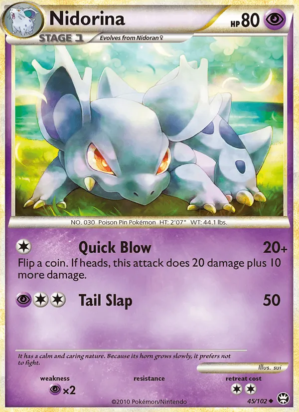 Nidorina, reverse holofoil (hgss4-45_rh)