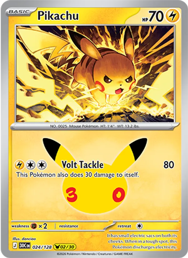 Pikachu, normal (30th-024)