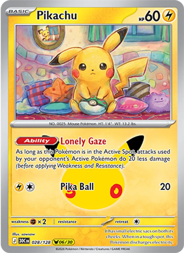 Pikachu, normal (30th-028)