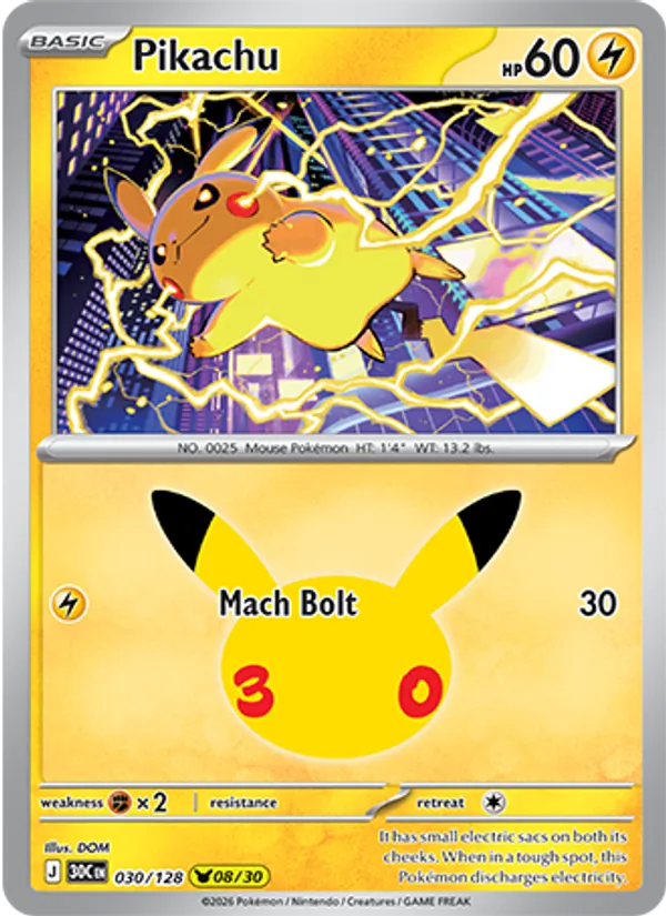 Pikachu, normal (30th-030)