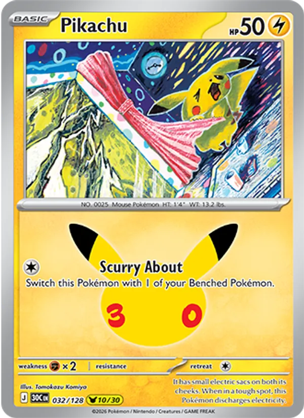 Pikachu, normal (30th-032)