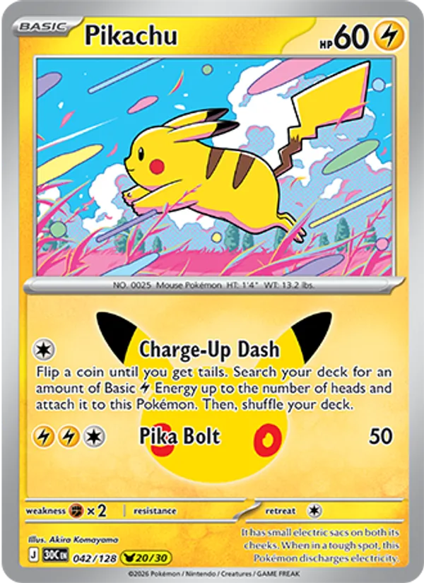 Pikachu, normal (30th-042)