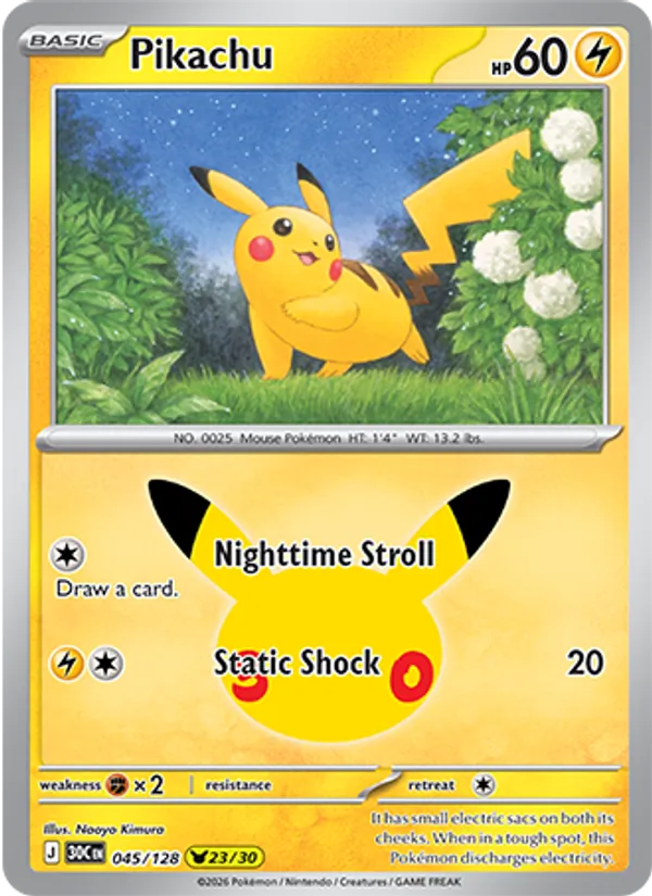 Pikachu, normal (30th-045)