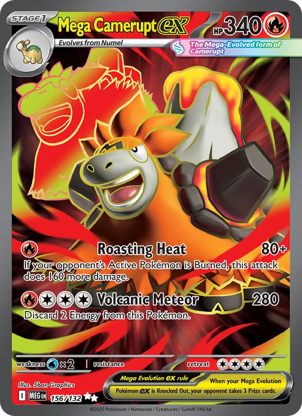 Mega Camerupt ex, holofoil (me01-156_h)